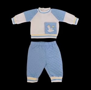 Vintage 80s Baby Boy Matching Set, size 0-3 months
